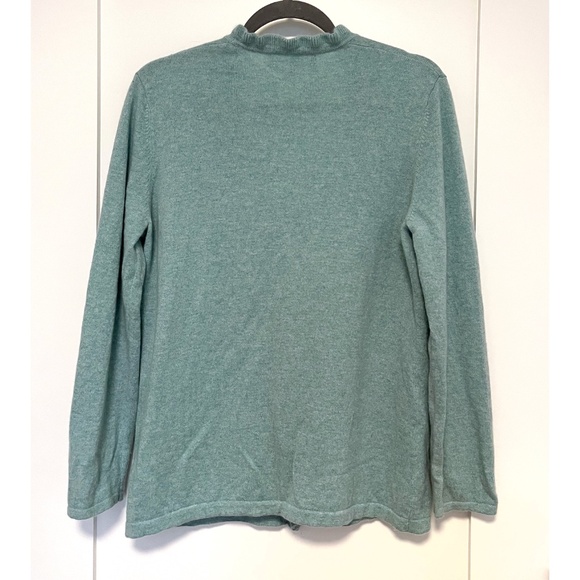 Jones New York Soft Green Cashmere Ruffled Cardigan - Picture 4 of 8